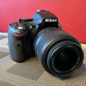 Nikon D5200 DSLR camera body + Nikon AF-S NIKKOR 18-55mm kit lens